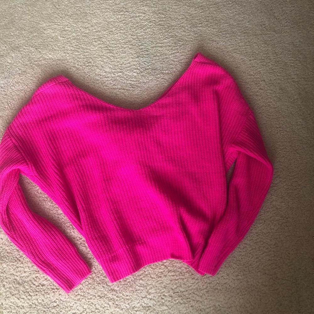 Cross back cut out sweater